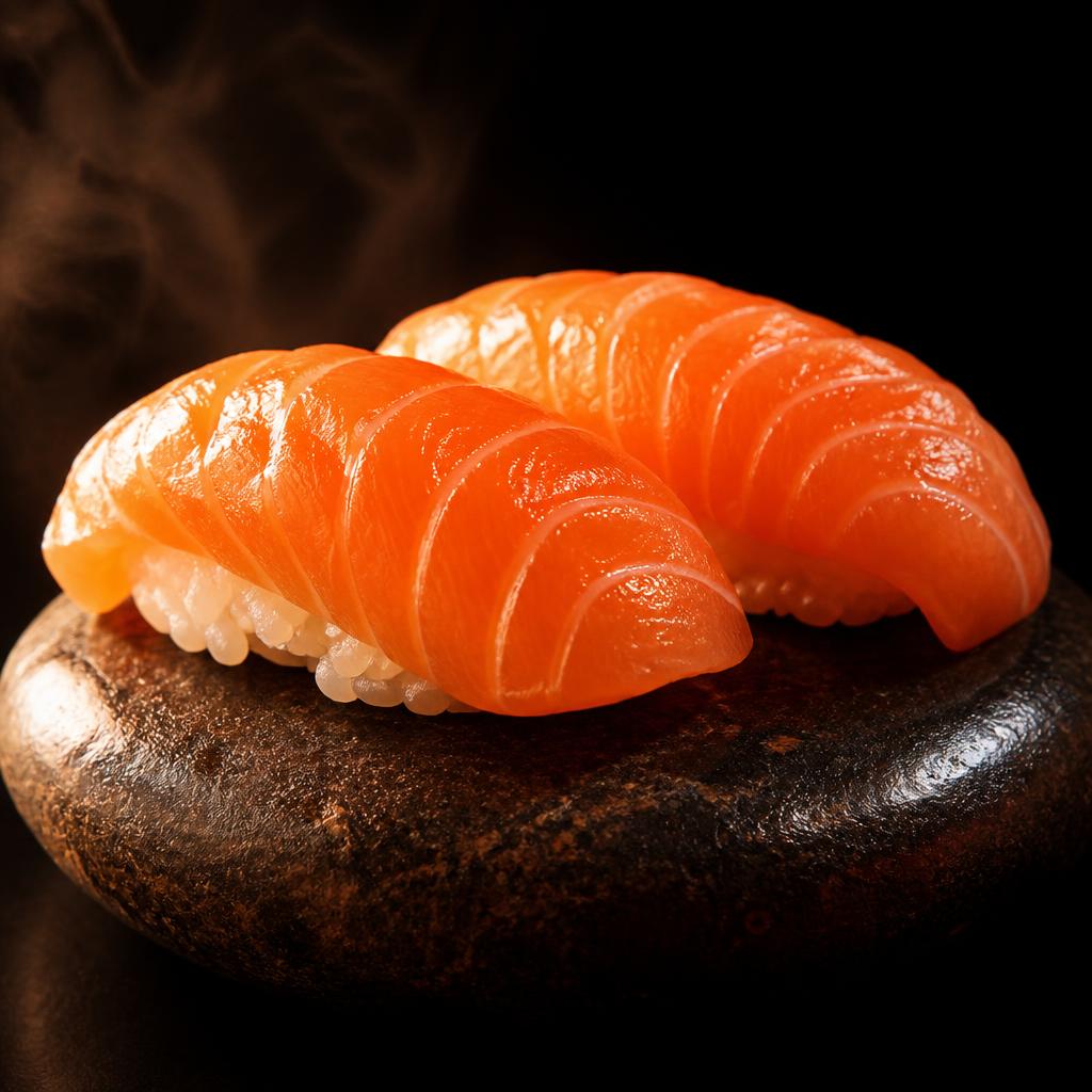 Nigiri på mörk sten